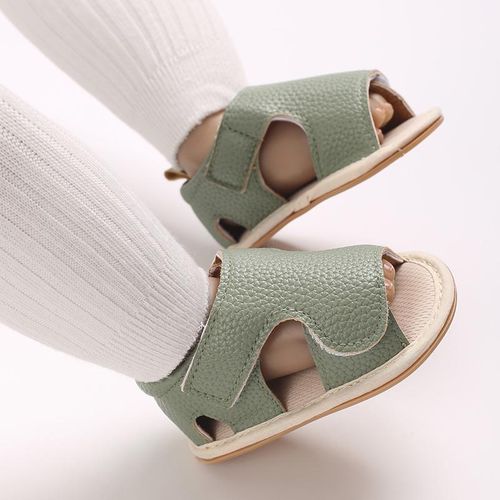 Summer 0-1 year old baby sandals for both boys and girls Velcro soft rubber sole anti slip and breathable walking shoes