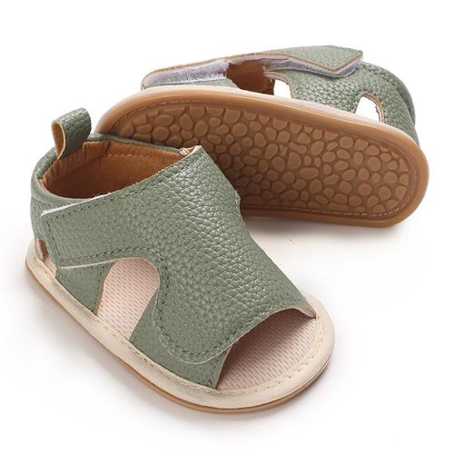 Summer 0-1 year old baby sandals for both boys and girls Velcro soft rubber sole anti slip and breathable walking shoes