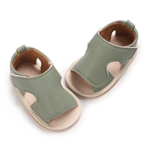 Summer 0-1 year old baby sandals for both boys and girls Velcro soft rubber sole anti slip and breathable walking shoes