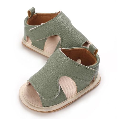 Summer 0-1 year old baby sandals for both boys and girls Velcro soft rubber sole anti slip and breathable walking shoes