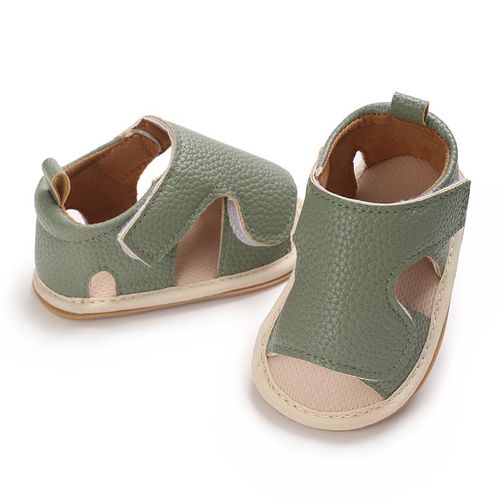 Summer 0-1 year old baby sandals for both boys and girls Velcro soft rubber sole anti slip and breathable walking shoes