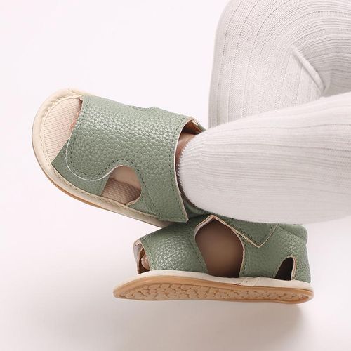 Summer 0-1 year old baby sandals for both boys and girls Velcro soft rubber sole anti slip and breathable walking shoes