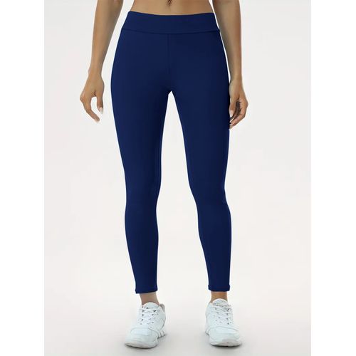 Women's High Waist Elastic Tight Yoga Pants Leggings - Navy Blue