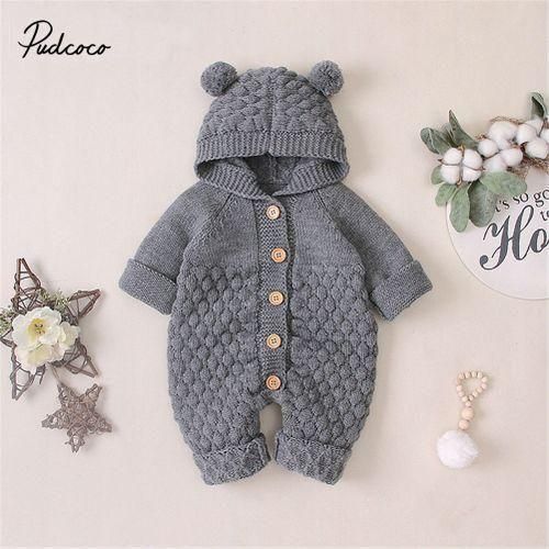 Baby Boy Girl Clothes New Born Winter Hooded Blue_6M