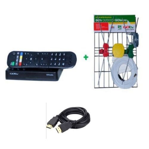 Gotv HDMI Decoder + Outdoor Antenna + HDMI Cable -Black