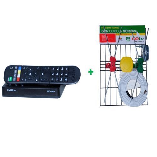 Gotv HDMI Decoder + Outdoor Antenna + HDMI Cable -Black