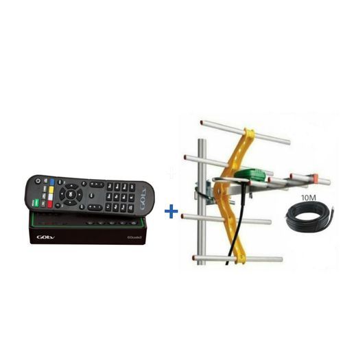 Gotv HDMI Decoder + Outdoor Antenna + HDMI Cable -Black