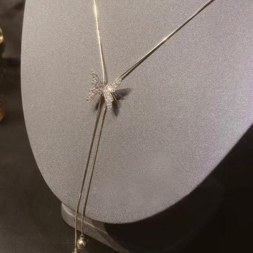 Luxury Pearl Butterfly Necklace For Women - Silver