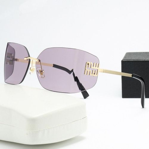 Strictly Selected Frameless Trendy Sunglasses Curved Lens Ultra-Light Metal High Quality Sunglasses Ins Style Fashion Style