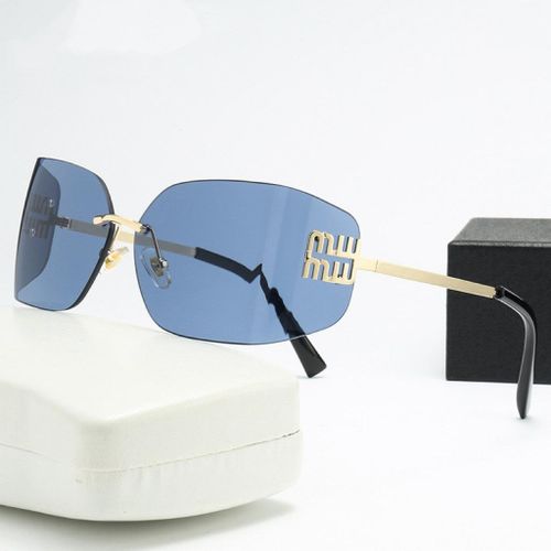 Strictly Selected Frameless Trendy Sunglasses Curved Lens Ultra-Light Metal High Quality Sunglasses Ins Style Fashion Style
