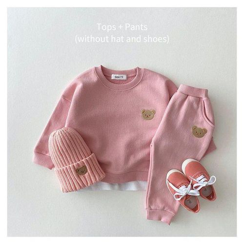 Fashion Baby Clothing Set Sports Bear Sweatshirt Pants Suits Outfits