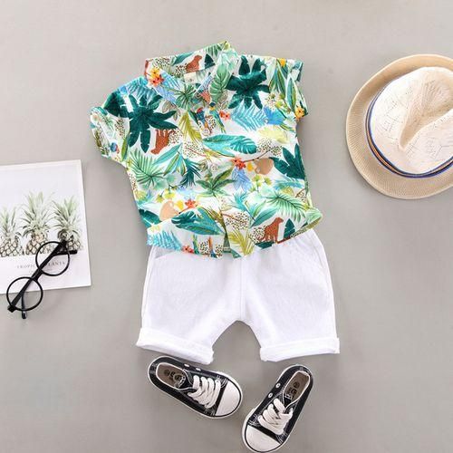 Baby Summer Set Short Sleeve Shirt Pants Kid Toddler Outfit