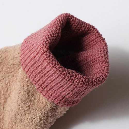 Warm Fuzzy Socks for Baby with Grippers Cute Dinosaur Claw Shaped Above Ankle Knitted Rib Cuff Fleece Socks for Toddler White L