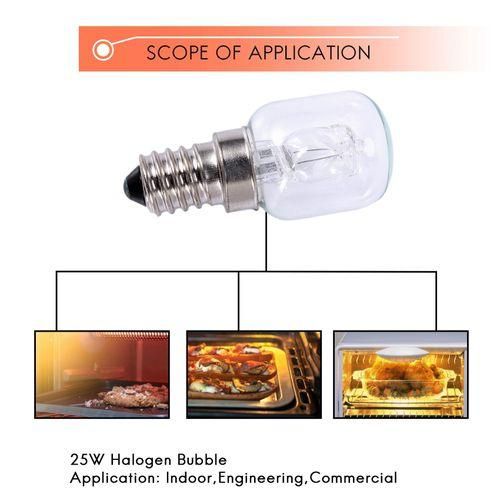 915 Generation E14 High Temperature  500 Degrees 25W Halogen Bubble Oven  E14 250V 25W Quartz