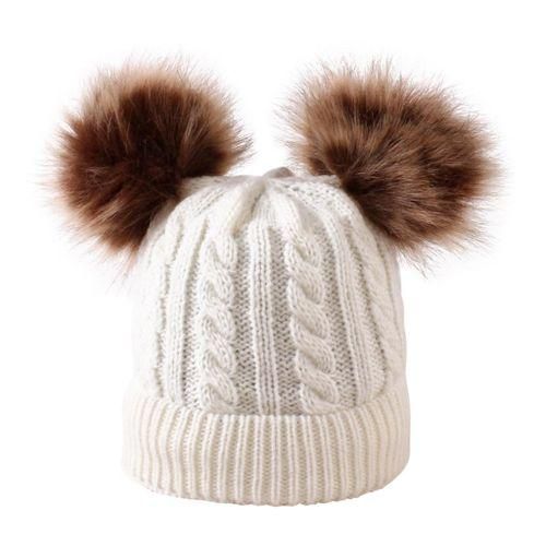 Baby Large Hat 0 Cable Knit Knitted Beanie White