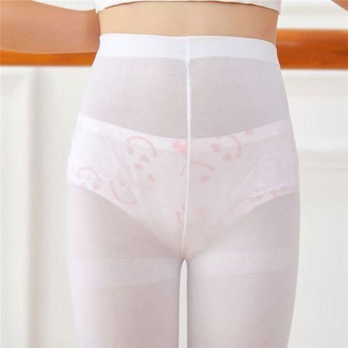 White Kids Girls Velvet Ballet Tights Dance Socks Dance Leggings L