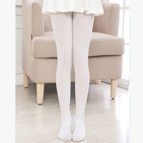 White Kids Girls Velvet Ballet Tights Dance Socks Dance Leggings L