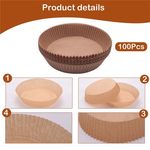 100Pcs Air Fryer Parchment Paper Liners Non-Stick Disposable