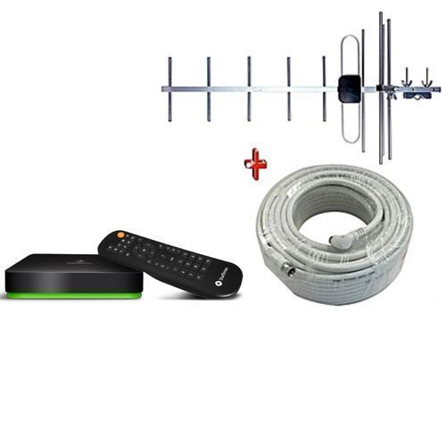 Startimes Decoder, Antenna + 1 Month Subscription Package - Black