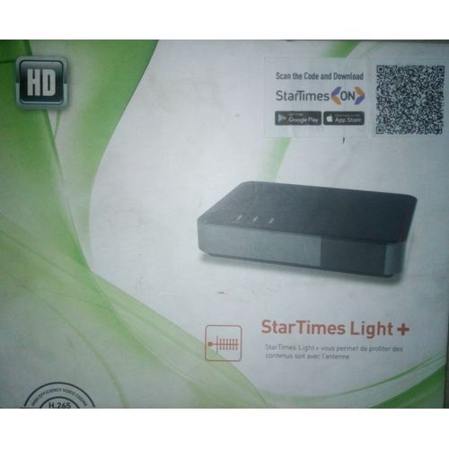 Startimes Decoder, Antenna + 1 Month Subscription Package - Black