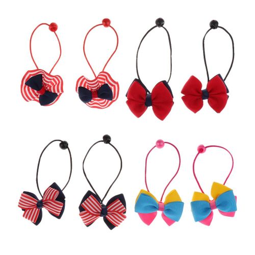 8 Piece Baby Girls Hair Bow Elastic Ties Ponytail Holders Hair Style 3