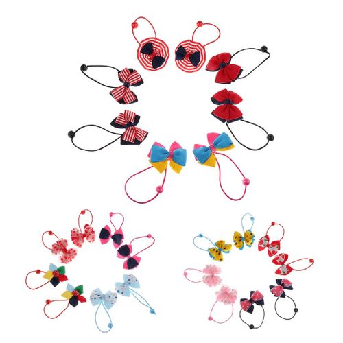 8 Piece Baby Girls Hair Bow Elastic Ties Ponytail Holders Hair Style 3