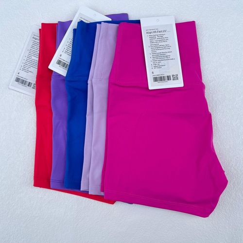Lulu Women' Summer Sexy High Wait Peach Hip Yoga Short Running Sport Nude Tight Three piece
