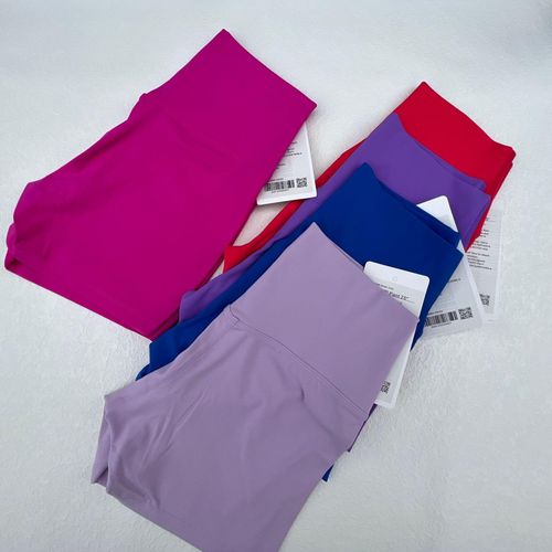Lulu Women' Summer Sexy High Wait Peach Hip Yoga Short Running Sport Nude Tight Three piece