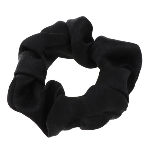 Silk Feel  Scrunchies Bow Elastic Hair Band Soft Black