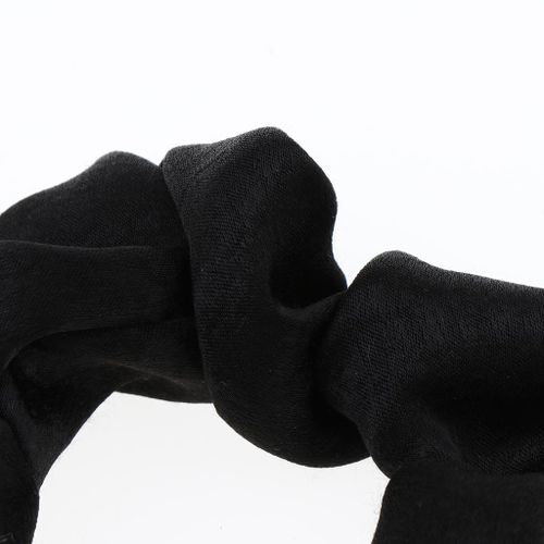 Silk Feel  Scrunchies Bow Elastic Hair Band Soft Black