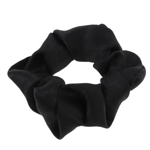 Silk Feel  Scrunchies Bow Elastic Hair Band Soft Black