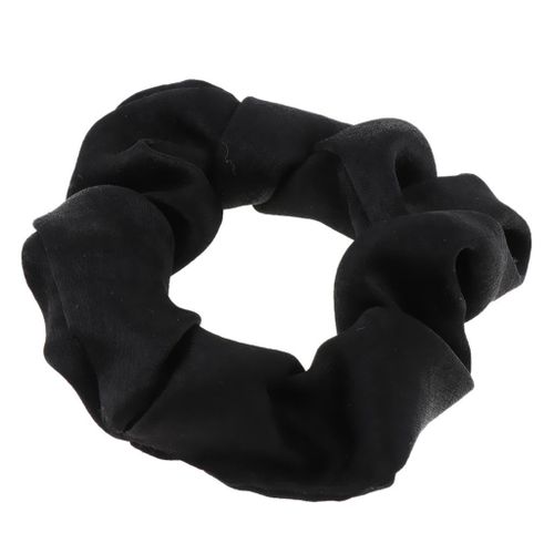 Silk Feel  Scrunchies Bow Elastic Hair Band Soft Black
