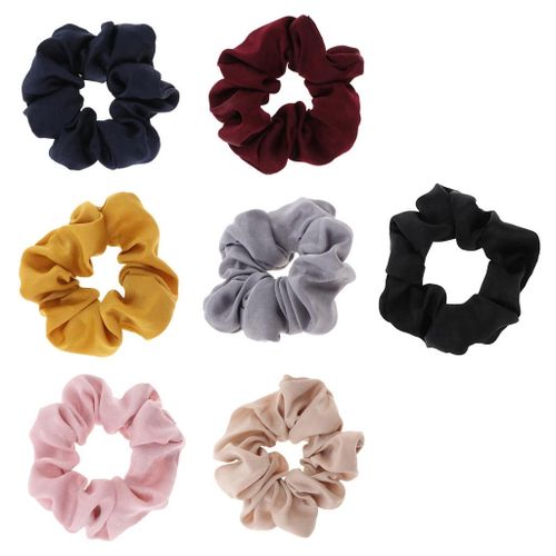 Silk Feel  Scrunchies Bow Elastic Hair Band Soft Black