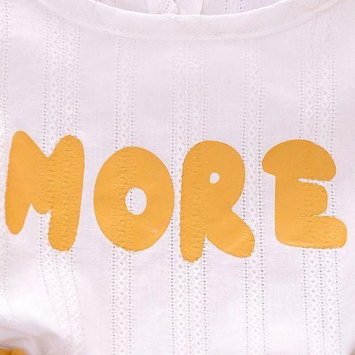 Girls' Letter Short  Shorts Belt Piece Set  Yellow