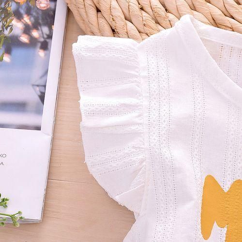 Girls' Letter Short  Shorts Belt Piece Set  Yellow