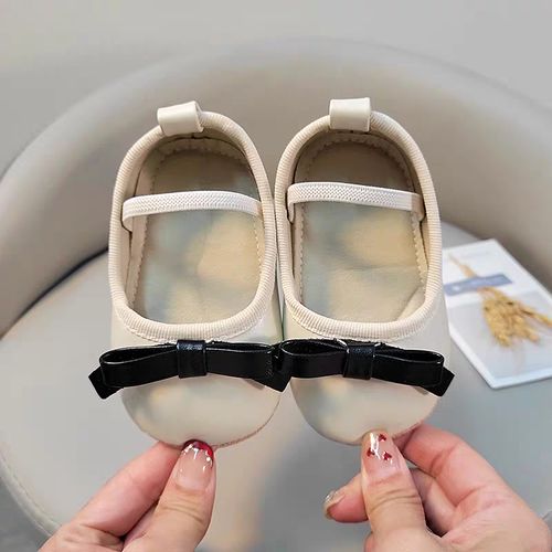 Spring And Autumn Style 0-1 Year Old Female Baby Princess Shoes With Breathable Soft Rubber Sole Anti Slip And Wear-resistant Single Shoes