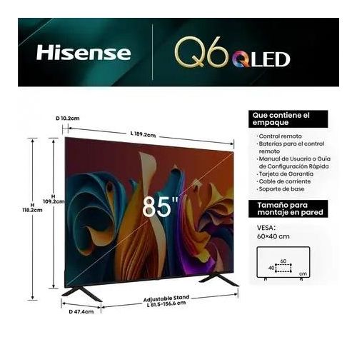 Hisense 85 Inch UHD 4K VIDAA Smart TV A Series 2024 - 3 Years Warranty
