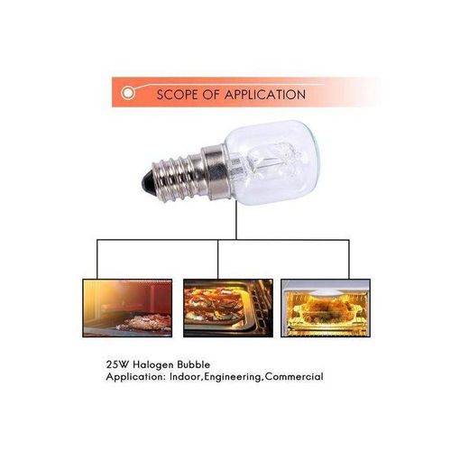 E14 High Temperature  500 Degrees 25W Halogen Bubble Ov