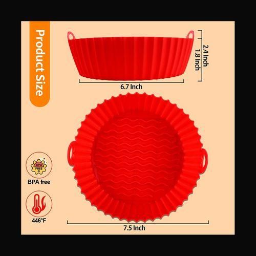 Fryer Silicone Pot, 7.5 Inch Air Fryer Basket, Air Fryer Acc