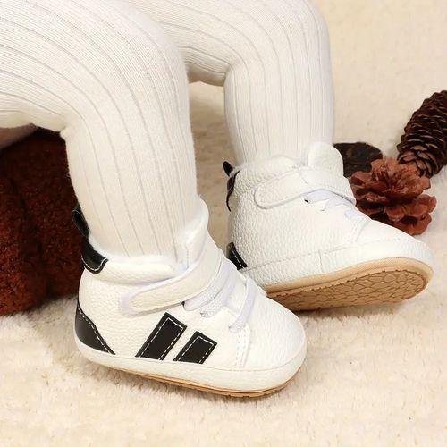 Baby High Top Casual Sneakers Shoes Newborn Soft Rubber Sole Anti Slip Walking Shoes