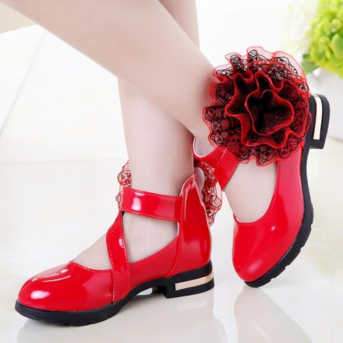 Children Kids Girl Princess Shoes PU Leather Anti-slip Breathable for Party Dancin