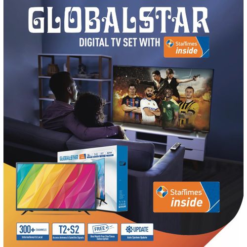 Global Star 32 Inch  TV  Inbuilt StarTimes Frameless+ 1 Month Free Star-Times Subscription