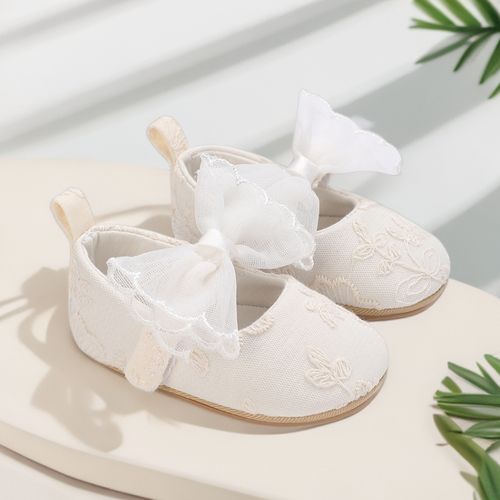Baby Shoes For Girls Aged 0-1 Soft Rubber Soled Princess Shoes Spring And Summer Flat Cloth Shoes Fashionable And Cute Walking Shoes