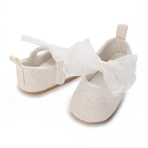 Baby Shoes For Girls Aged 0-1 Soft Rubber Soled Princess Shoes Spring And Summer Flat Cloth Shoes Fashionable And Cute Walking Shoes