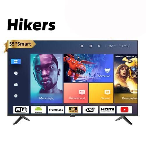 Hikers 55'' Inch Frameless Android Smart 4K LED TV - Black