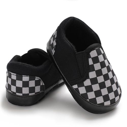 Spring And Autumn Style 0-1 Year Old Male And Female Baby Fashion Plaid Set Wearing Bean Shoes Soft Soled Non Slip Sneakers