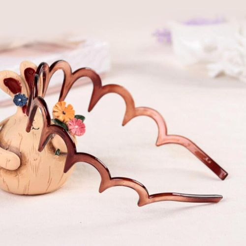 Resin Toothed Zig   Band Headband Sports Lady Mens Brown 1