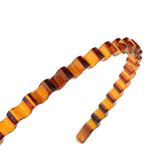 Resin Toothed Zig   Band Headband Sports Lady Mens Brown 1