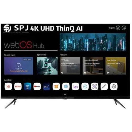 SPJ 50 Inch Smart Frameless UHD 4K Ai ThinQ Webos Series TV - Black.