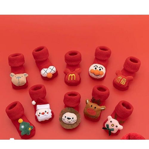 Christmas Newborns Kids Children's Socks for Girls Boys Non-slip Print Cotton Toddler Baby Socks Infant Short Socks Clothing